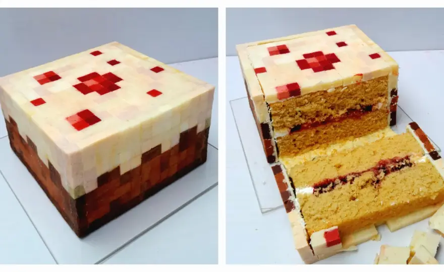 Minecraft-tårta - Baka en stabil & snygg blocktårta!